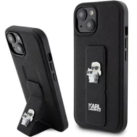   Karl Lagerfeld - Saffiano Gripstand (KLHCP15MGSAKCPK) - iPhone 15 Plus - Karl&Choupette Pins