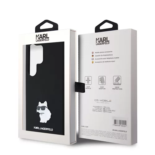 Karl Lagerfeld - Silicone (KLHCS24LSMHCNPK) - Samsung Galaxy S24 Ultra - Choupette Metal Pin
