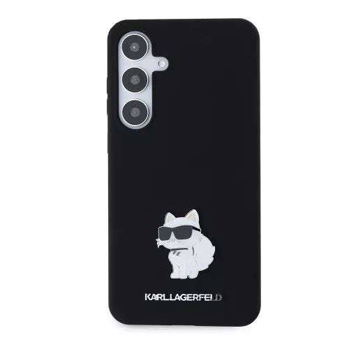 Karl Lagerfeld - Silicone (KLHCS24MSMHCNPK) - Samsung Galaxy S24 Plus - Choupette Metal Pin