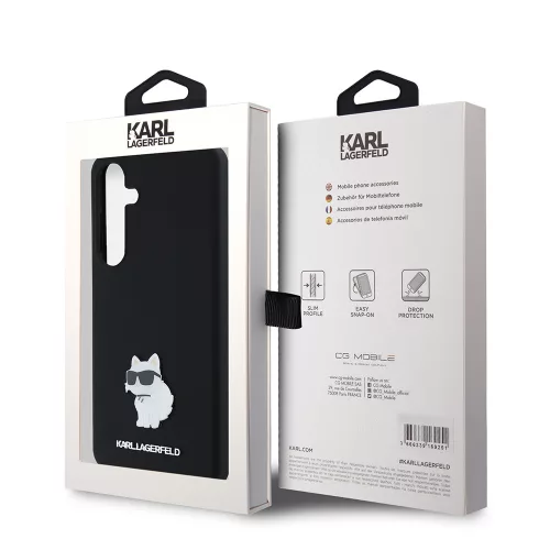 Karl Lagerfeld - Silicone (KLHCS24MSMHCNPK) - Samsung Galaxy S24 Plus - Choupette Metal Pin