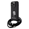 Karl Lagerfeld - Saffiano Crossbody (KLHCP15LSASKNPSK) - iPhone 15 Pro - Monogram Metal Pin Karl