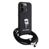 Karl Lagerfeld - Saffiano Crossbody (KLHCP15LSASKNPSK) - iPhone 15 Pro - Monogram Metal Pin Karl