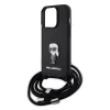Karl Lagerfeld - Saffiano Crossbody (KLHCP15LSASKNPSK) - iPhone 15 Pro - Monogram Metal Pin Karl