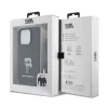 Karl Lagerfeld - Saffiano Crossbody (KLHCP15LSASKNPSK) - iPhone 15 Pro - Monogram Metal Pin Karl