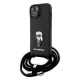 Karl Lagerfeld - Saffiano Crossbody (KLHCP15SSASKNPSK) - iPhone 15 - Monogram Metal Pin Karl