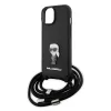Karl Lagerfeld - Saffiano Crossbody (KLHCP15SSASKNPSK) - iPhone 15 - Monogram Metal Pin Karl