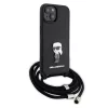 Karl Lagerfeld - Saffiano Crossbody (KLHCP15SSASKNPSK) - iPhone 15 - Monogram Metal Pin Karl