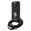 Karl Lagerfeld - Saffiano Crossbody (KLHCP15XSASKNPSK) - iPhone 15 Pro Max - Monogram Metal Pin Karl