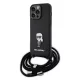 Karl Lagerfeld - Saffiano Crossbody (KLHCP15XSASKNPSK) - iPhone 15 Pro Max - Monogram Metal Pin Karl