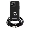 Karl Lagerfeld - Saffiano Crossbody (KLHCP15XSASKNPSK) - iPhone 15 Pro Max - Monogram Metal Pin Karl