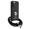 Karl Lagerfeld - Saffiano Crossbody (KLHCP15XSASKNPSK) - iPhone 15 Pro Max - Monogram Metal Pin Karl