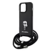 Karl Lagerfeld - Saffiano Crossbody (KLHCP15XSASKNPSK) - iPhone 15 Pro Max - Monogram Metal Pin Karl