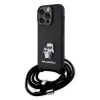 Karl Lagerfeld - Saffiano Crossbody (KLHCP15LSAKCPSK) - iPhone 15 Pro - Metal Pin Karl&Choupette