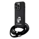 Karl Lagerfeld - Saffiano Crossbody (KLHCP15LSAKCPSK) - iPhone 15 Pro - Metal Pin Karl&Choupette