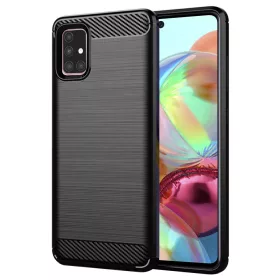   Techsuit - Carbon szilikon tok - Samsung Galaxy A71 4G - Fekete