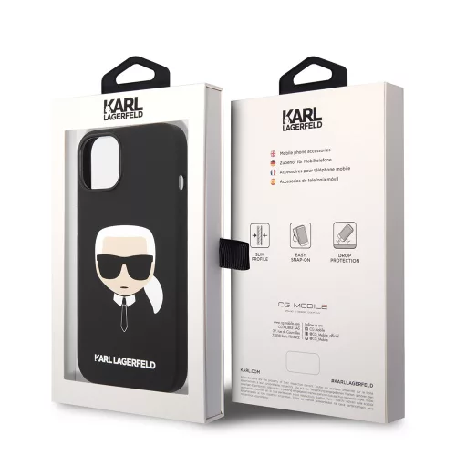 Karl Lagerfeld - Silicone (KLHCP14MSLKHBK) - iPhone 14 Plus - Karl's Head