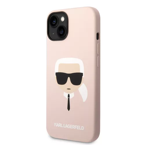 Karl Lagerfeld - Silicone (KLHCP14MSLKHLP) - iPhone 14 Plus - Pink Karl's Head
