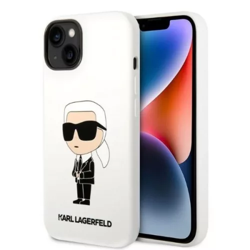 Karl Lagerfeld - Silicone (KLHCP14MSNIKBCH) - iPhone 14 Plus - White Ikonik
