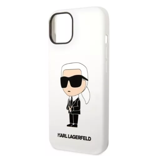 Karl Lagerfeld - Silicone (KLHCP14MSNIKBCH) - iPhone 14 Plus - White Ikonik