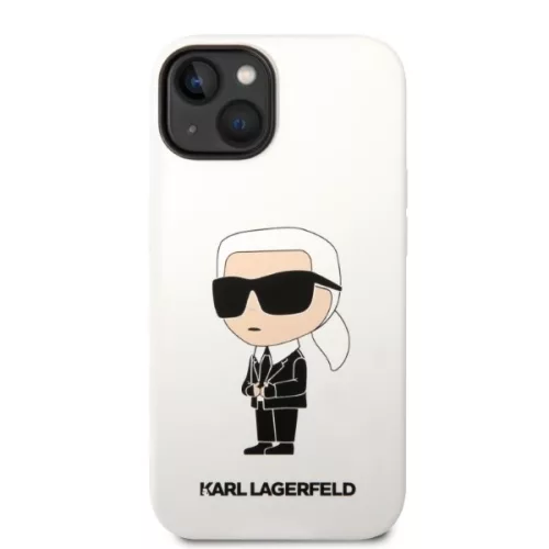 Karl Lagerfeld - Silicone (KLHCP14MSNIKBCH) - iPhone 14 Plus - White Ikonik
