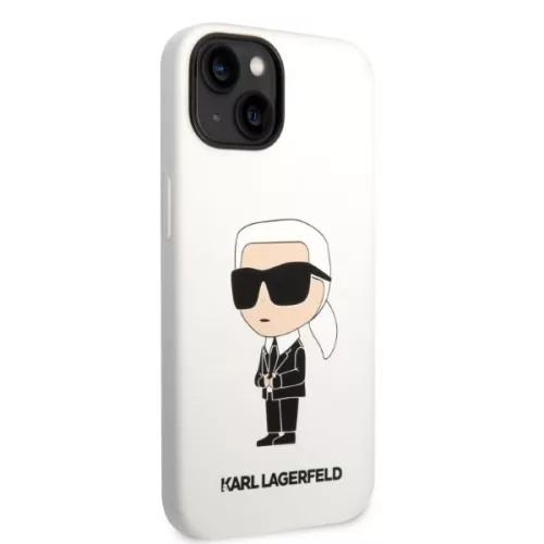 Karl Lagerfeld - Silicone (KLHCP14MSNIKBCH) - iPhone 14 Plus - White Ikonik