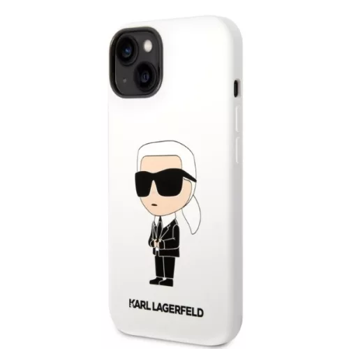 Karl Lagerfeld - Silicone (KLHCP14MSNIKBCH) - iPhone 14 Plus - White Ikonik