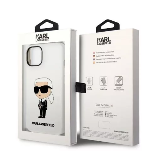 Karl Lagerfeld - Silicone (KLHCP14MSNIKBCH) - iPhone 14 Plus - White Ikonik