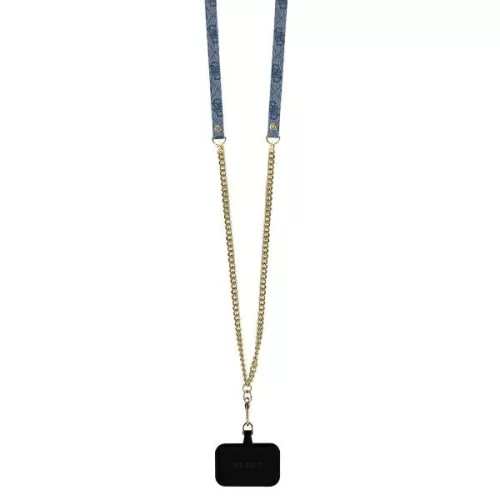 Guess - Bőr Fém Logó Strassz Keresztpántos (GUHCP16LP4TDSCPB) - iPhone 16 Pro - Kék
