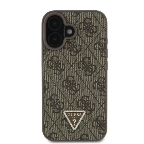 Guess - Bőr Fém Logó Strassz Keresztpántos (GUHCP16SP4TDSCPW) - iPhone 16 - Barna