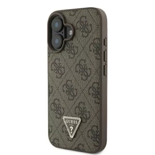 Guess - Bőr Fém Logó Strassz Keresztpántos (GUHCP16SP4TDSCPW) - iPhone 16 - Barna