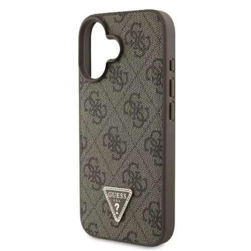 Guess - Bőr Fém Logó Strassz Keresztpántos (GUHCP16SP4TDSCPW) - iPhone 16 - Barna