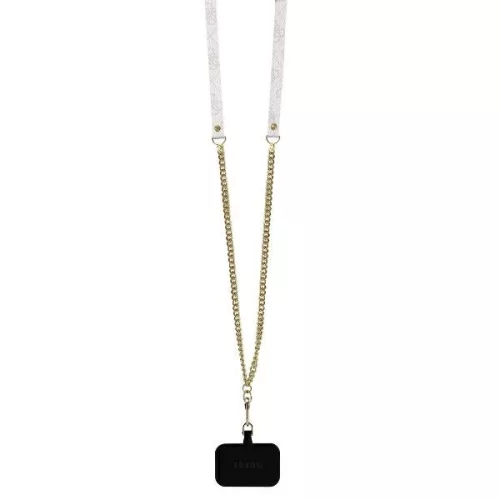 Guess - Bőr Fém Logó Strassz Keresztpántos (GUHCP16SP4TDSCPB) - iPhone 16 - Kék