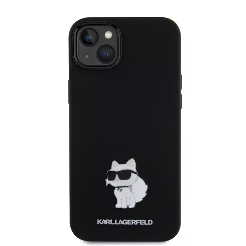 Karl Lagerfeld - Silicone (KLHCP15MSMHCNPK) - iPhone 15 Plus - Choupette Metal Pin