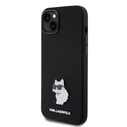 Karl Lagerfeld - Silicone (KLHCP15MSMHCNPK) - iPhone 15 Plus - Choupette Metal Pin