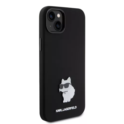 Karl Lagerfeld - Silicone (KLHCP15MSMHCNPK) - iPhone 15 Plus - Choupette Metal Pin