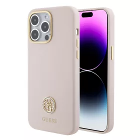   Guess - Silicone Logo Strass 4G (GUHCP15XM4DGPP) - iPhone 15 Pro Max - Light Pink