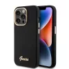 Guess - Szilikon Fém Logó Felirat és Kerettel (GUHCP15LSMBSLK) - iPhone 15 Pro - Fekete