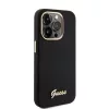 Guess - Szilikon Fém Logó Felirat és Kerettel (GUHCP15LSMBSLK) - iPhone 15 Pro - Fekete