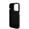 Guess - Szilikon Fém Logó Felirat és Kerettel (GUHCP15LSMBSLK) - iPhone 15 Pro - Fekete
