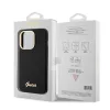 Guess - Szilikon Fém Logó Felirat és Kerettel (GUHCP15LSMBSLK) - iPhone 15 Pro - Fekete