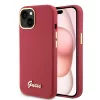 Guess - Szilikon Fém Logó Felirat és Kerettel (GUHCP15SSMBSLM) - iPhone 15 - Piros