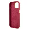 Guess - Szilikon Fém Logó Felirat és Kerettel (GUHCP15SSMBSLM) - iPhone 15 - Piros