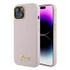 Guess - Szilikon Fém Logó Felirat és Kerettel (GUHCP15SSMBSLP) - iPhone 15 - Világos Rózsaszín