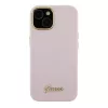 Guess - Szilikon Fém Logó Felirat és Kerettel (GUHCP15SSMBSLP) - iPhone 15 - Világos Rózsaszín