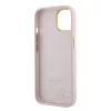 Guess - Szilikon Fém Logó Felirat és Kerettel (GUHCP15SSMBSLP) - iPhone 15 - Világos Rózsaszín