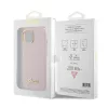 Guess - Szilikon Fém Logó Felirat és Kerettel (GUHCP15SSMBSLP) - iPhone 15 - Világos Rózsaszín