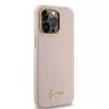 Guess - Szilikon Fém Logó Felirat és Kerettel (GUHCP15XSMBSLP) - iPhone 15 Pro Max - Világos Rózsaszín