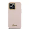 Guess - Szilikon Fém Logó Felirat és Kerettel (GUHCP15XSMBSLP) - iPhone 15 Pro Max - Világos Rózsaszín