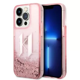   Karl Lagerfeld - Hardcase Glitter (KLHCP14LLBKLCP) - iPhone 14 Pro - Pink Liquid Big KL