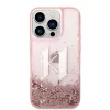 Karl Lagerfeld - Hardcase Glitter (KLHCP14LLBKLCP) - iPhone 14 Pro - Pink Liquid Big KL